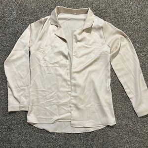 SHEIN champagne button up blouse